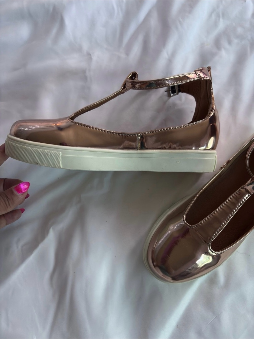 Gold T-Strap Shoe